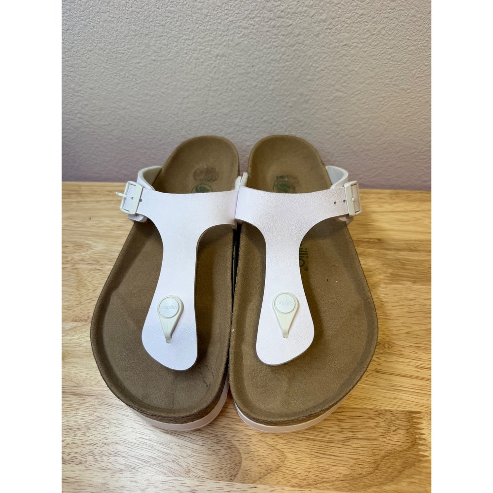 Papillio by Birkenstock Gizeh White Vegan Platform Sandals Womens 37 NWOT